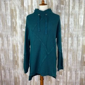 Soft Surroundings Teal Mock Neck Tunic Sweater L